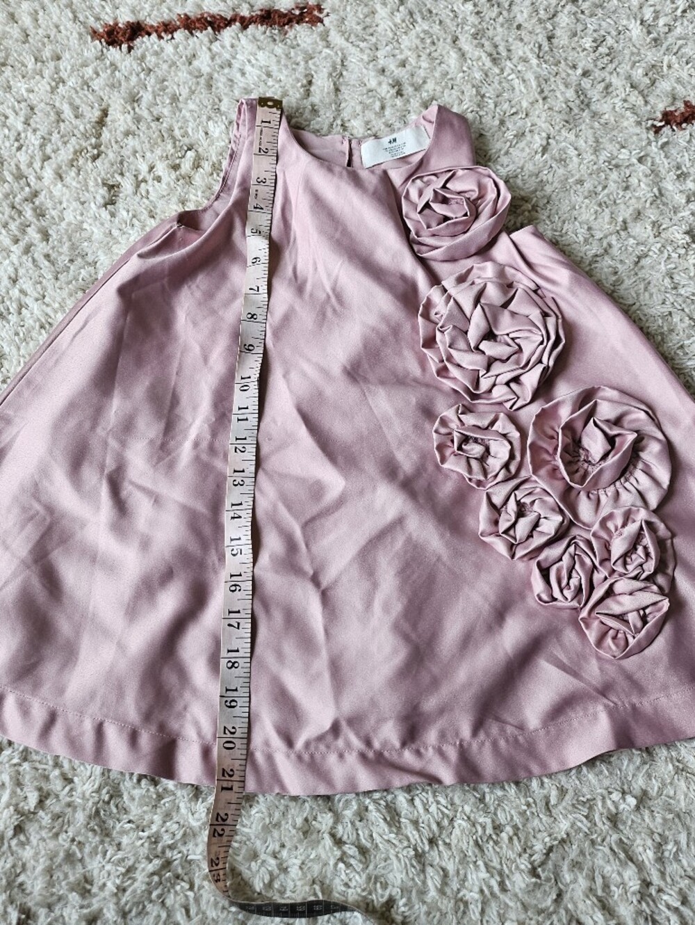 Pink Satin Dress 3T Girl Flower